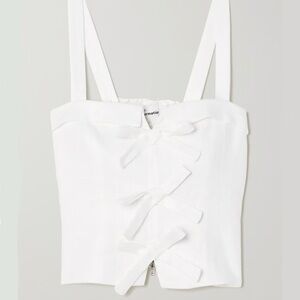 Reformation, Sedgwick Top, Linen Bow Corset, White